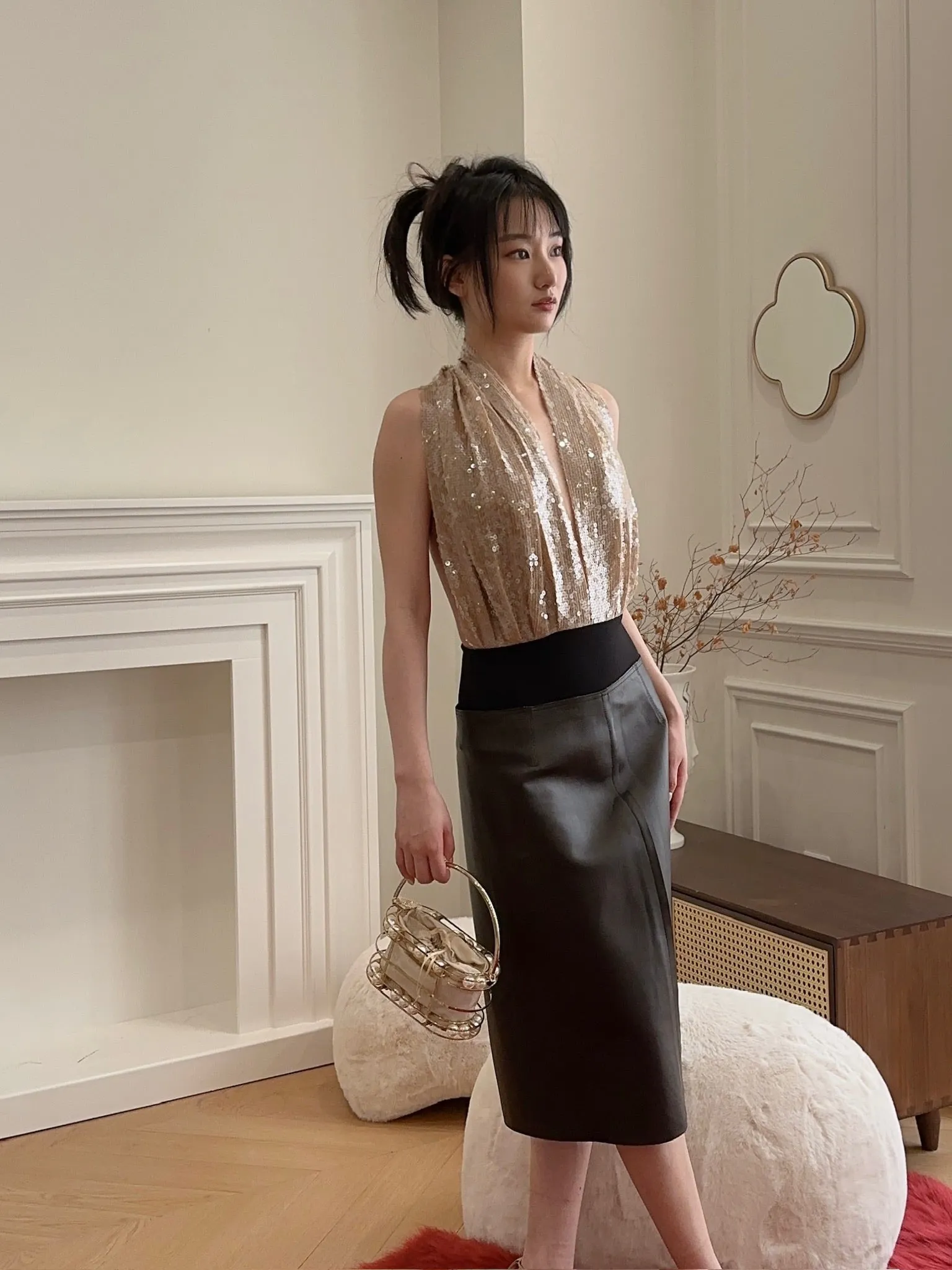 16ARLINGTON WILE MIDI SKIRT