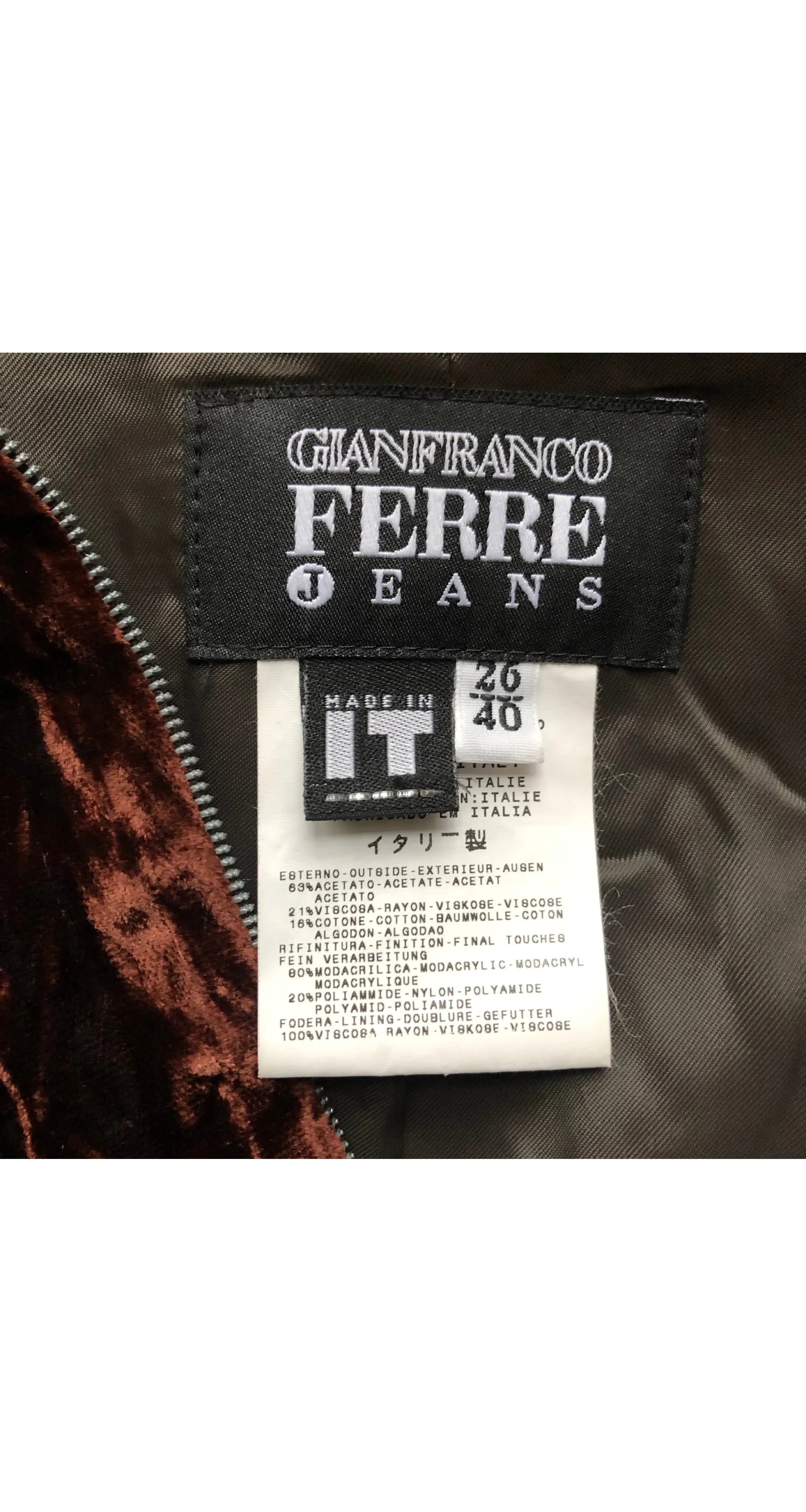 1990s Faux Fur Collar Crushed Velvet Jacket