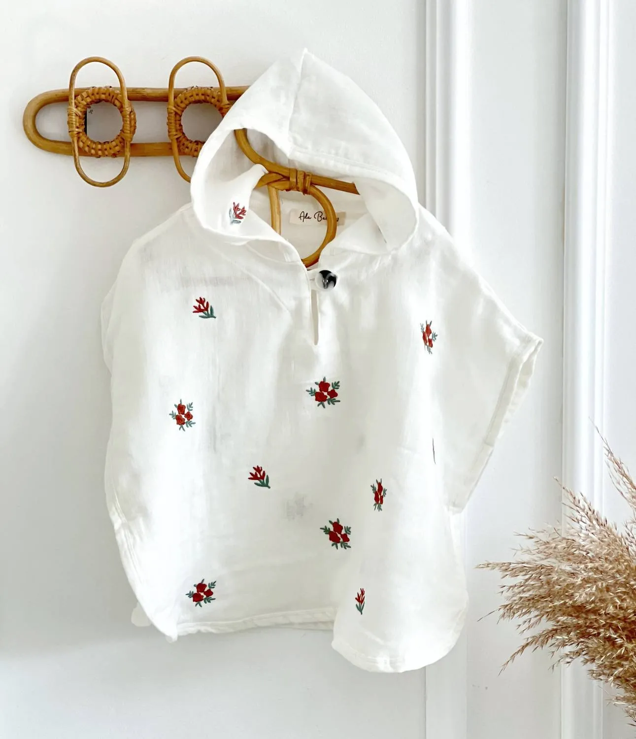 Ada Baby - Floral Organic Muslin Poncho For Baby And Toddlers