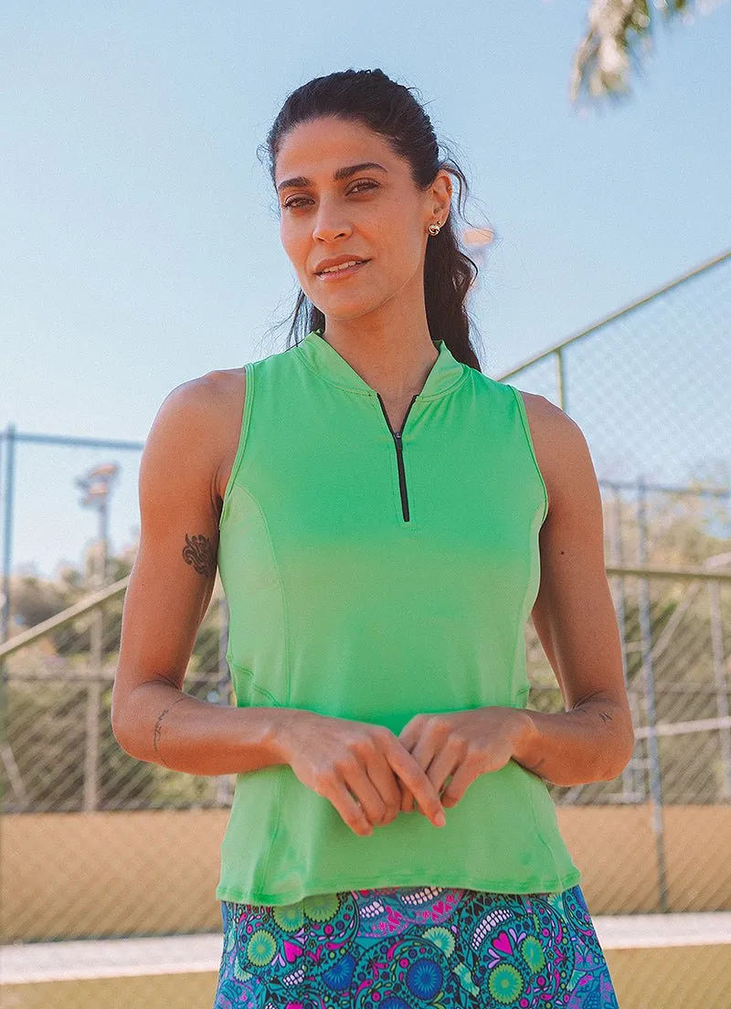 Alley Mock-Neck Tank (Lemon Green)