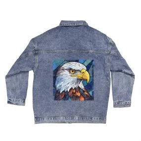 American Bald Eagle Oversized Denim Jacket