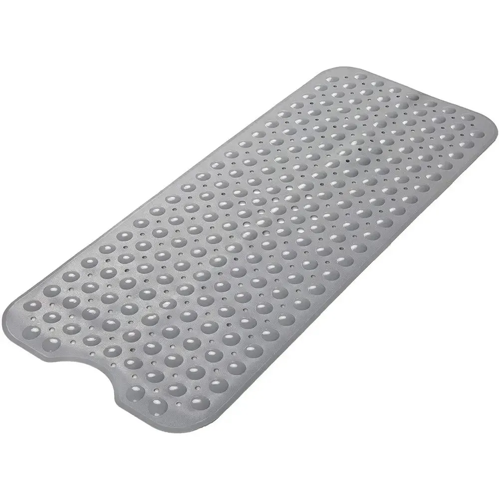 Anti Slip Bath Mat with suction cup Grey color (100 x 40 cm) Soft-Pebble