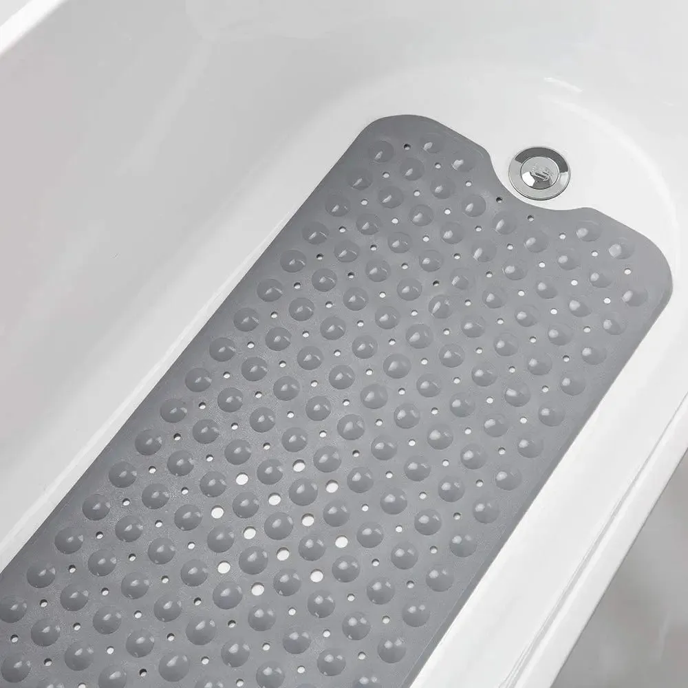 Anti Slip Bath Mat with suction cup Grey color (100 x 40 cm) Soft-Pebble