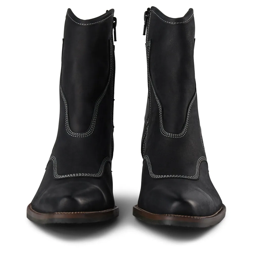 Arietta Leather Boot - BLACK