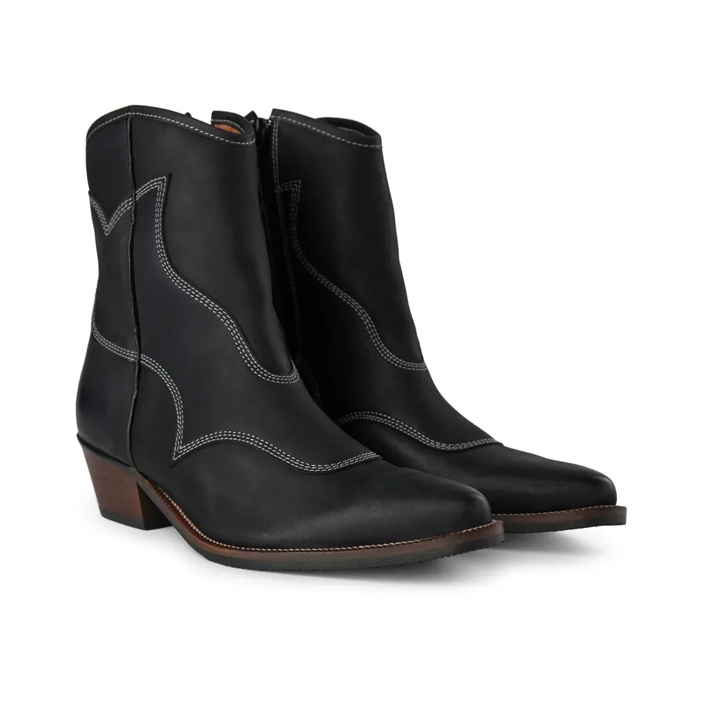 Arietta Leather Boot - BLACK