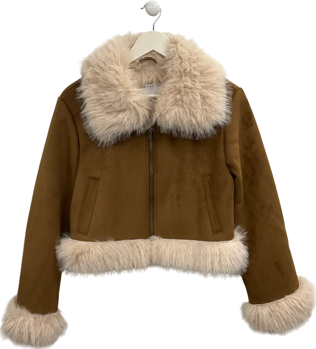 ASOS Cream Fur Collar And Cuff Jacket UK S