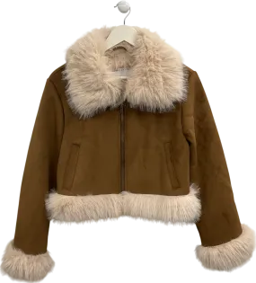 ASOS Cream Fur Collar And Cuff Jacket UK S