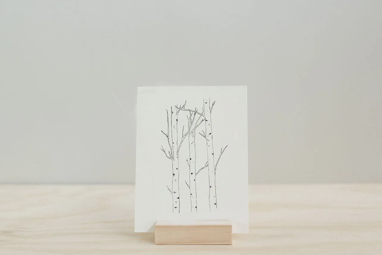 Aspens // Birch trees Letterpress Greeting Card