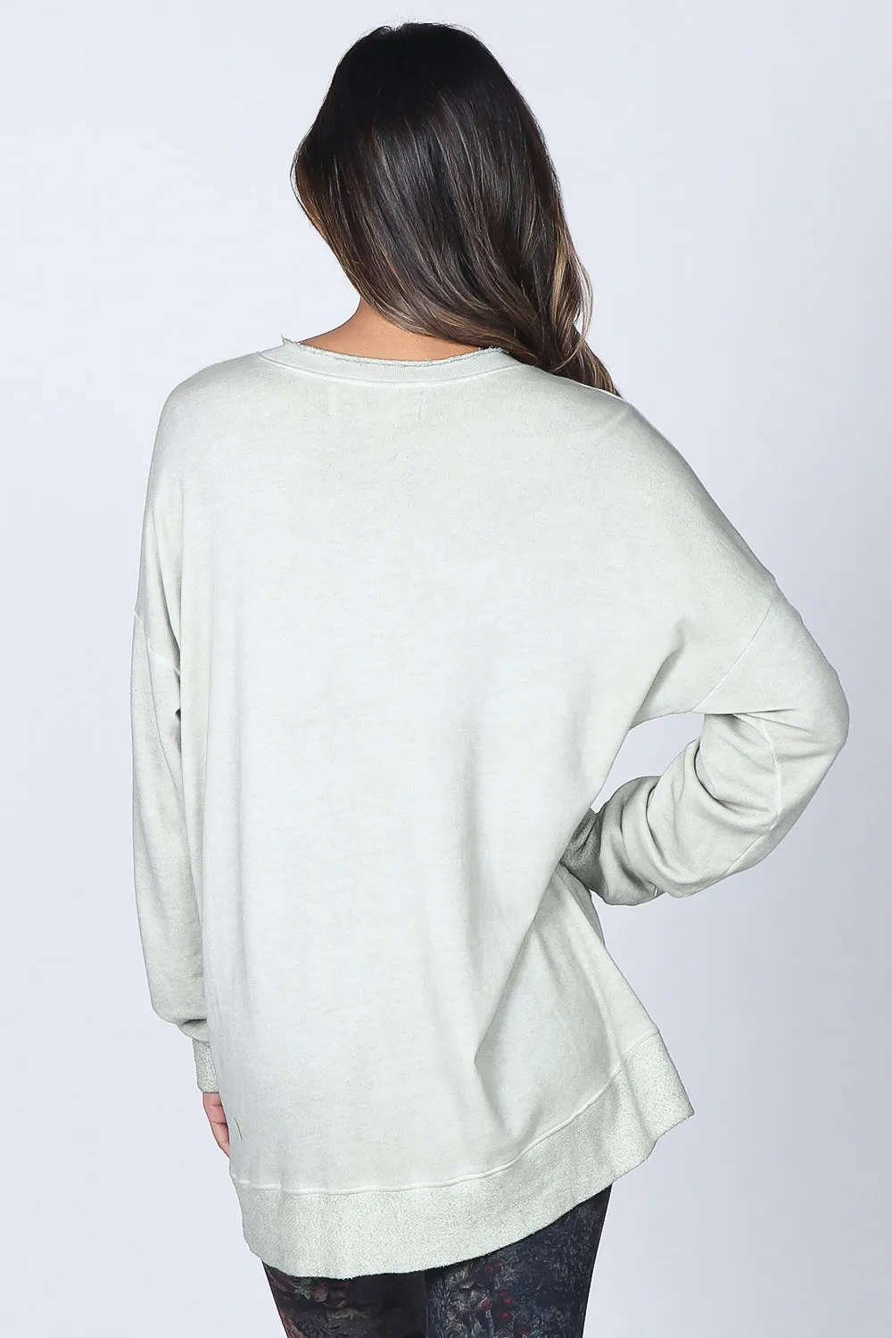 Asymmetrical Terry Paneled Tunic with Pocket