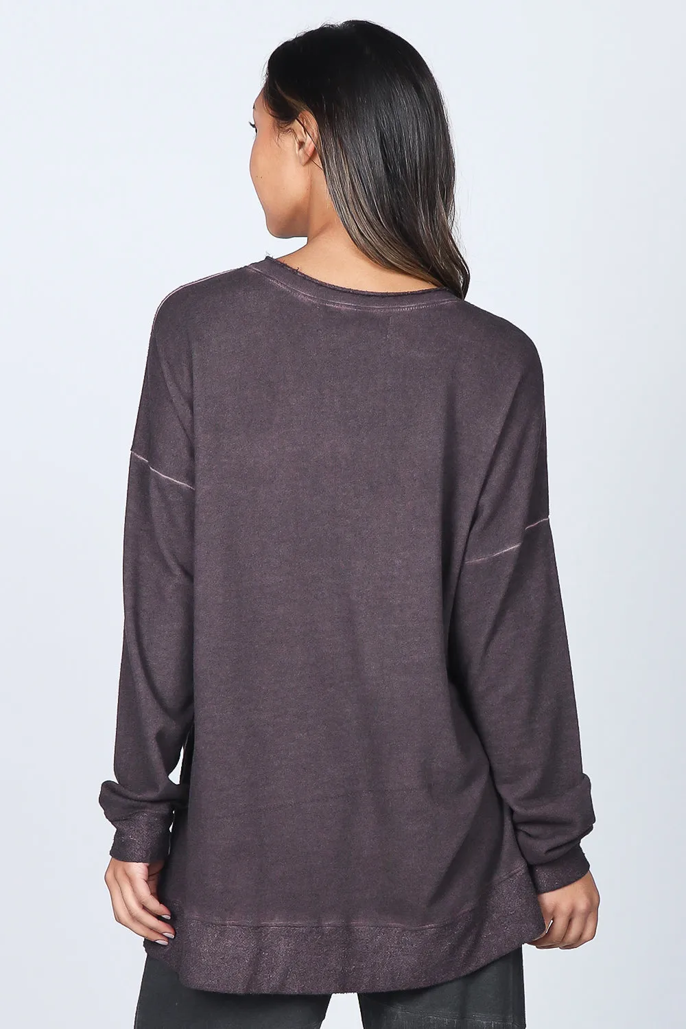 Asymmetrical Terry Paneled Tunic with Pocket