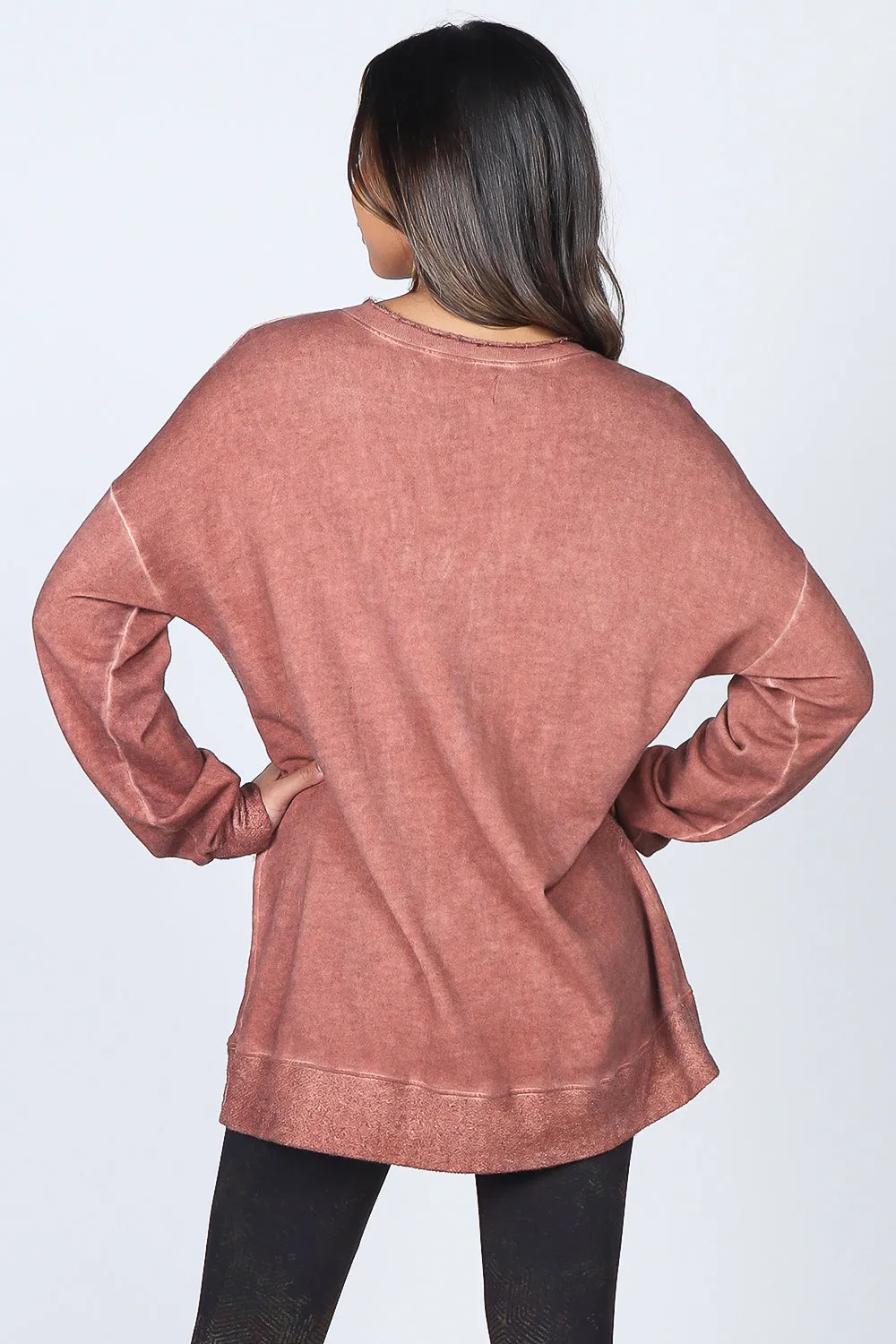 Asymmetrical Terry Paneled Tunic with Pocket