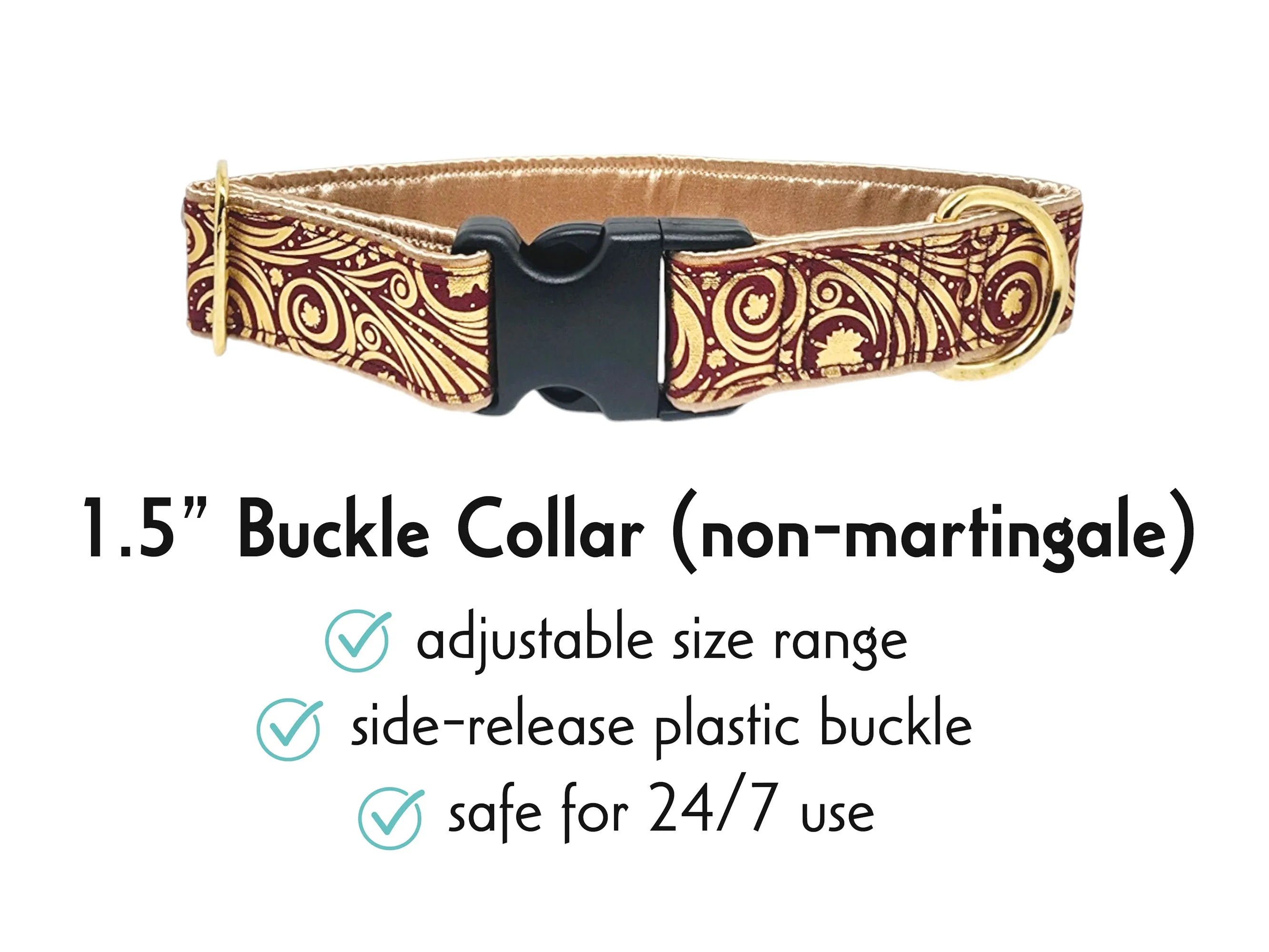 Autumn Swirl - Martingale or Buckle Dog Collar - 1.5" Width
