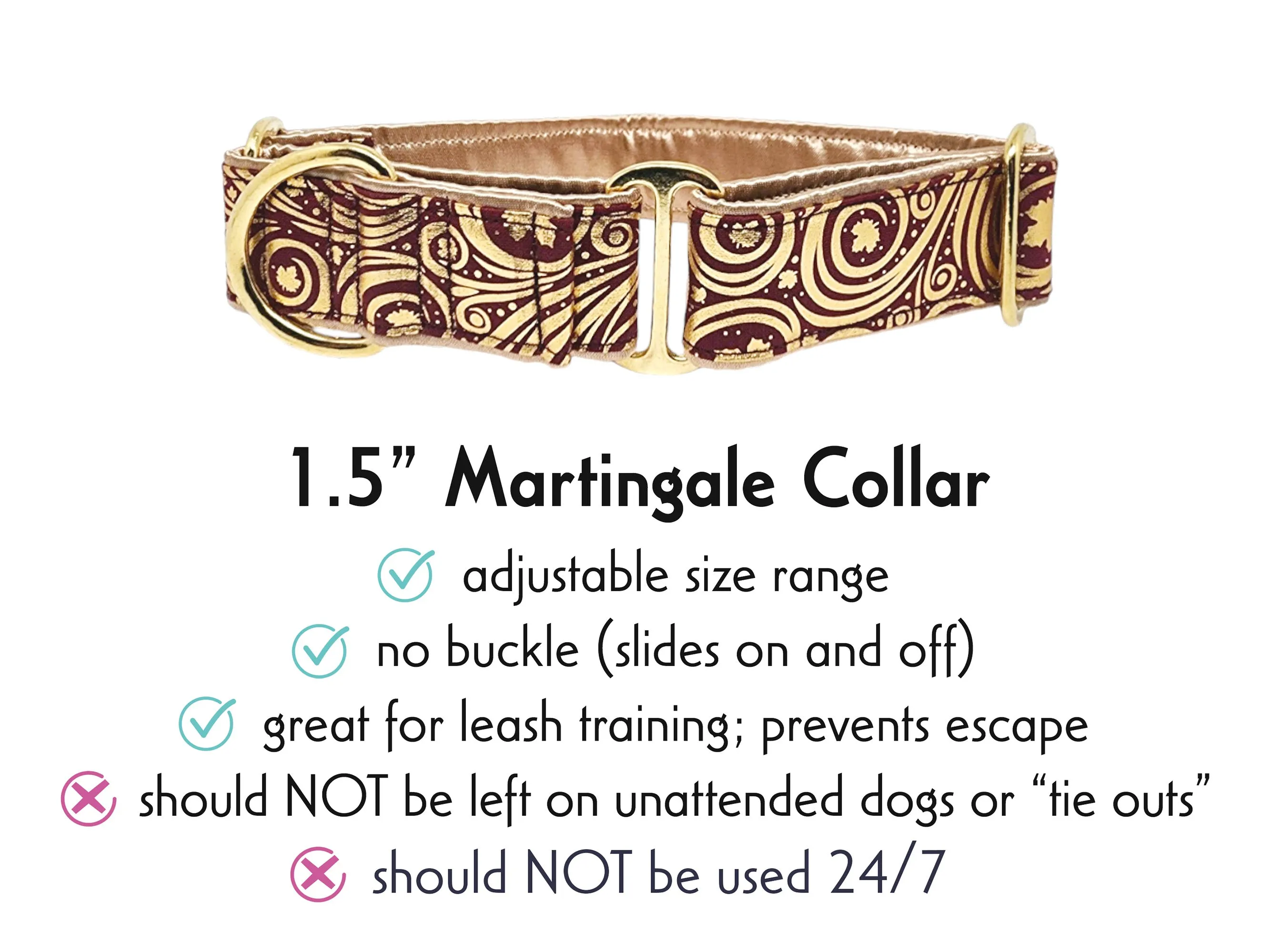 Autumn Swirl - Martingale or Buckle Dog Collar - 1.5" Width