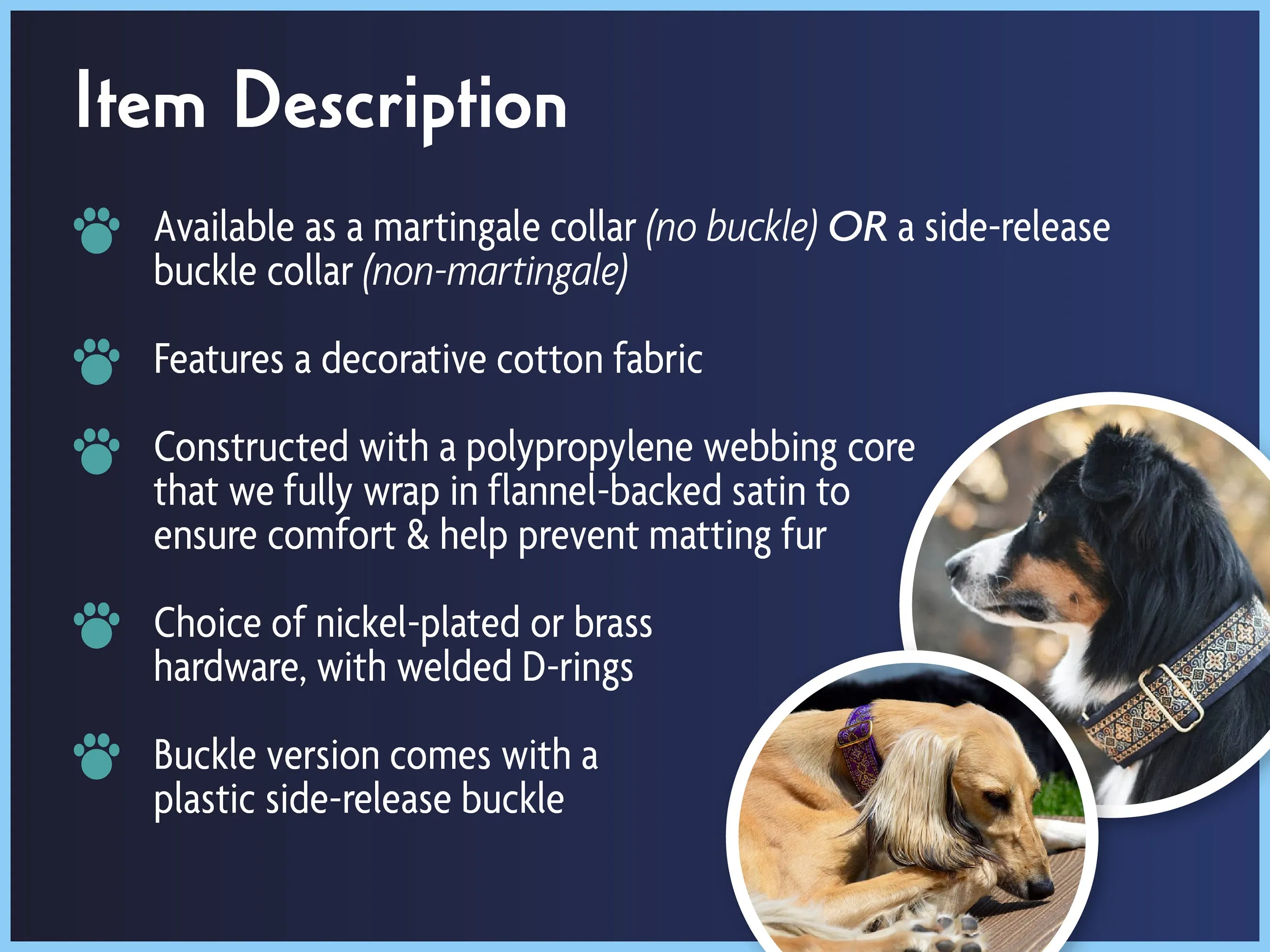 Autumn Swirl - Martingale or Buckle Dog Collar - 1.5" Width