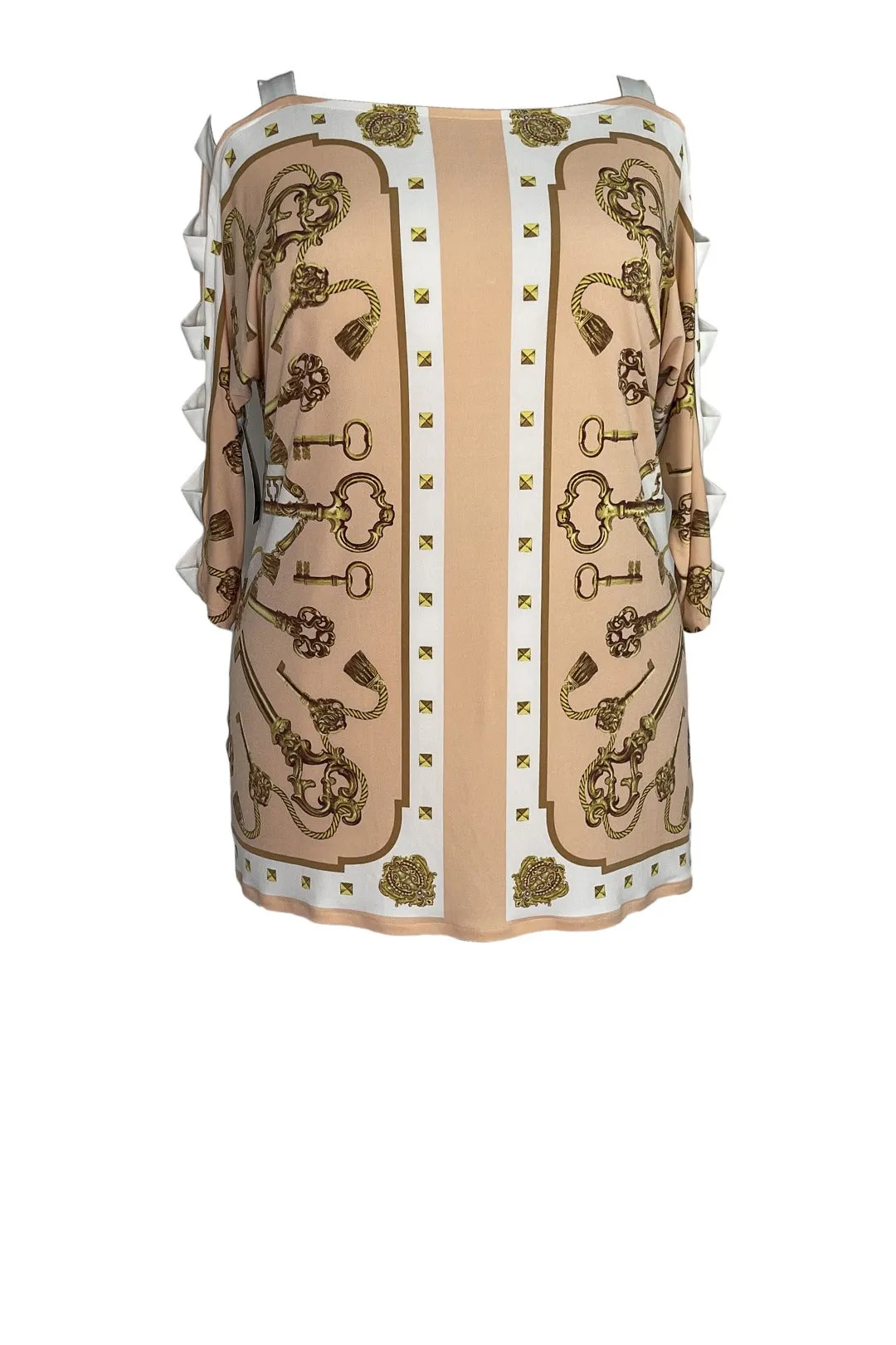 Banded sleeve single layer top