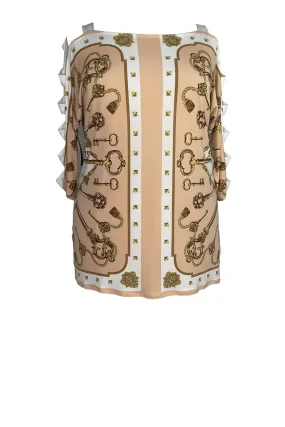 Banded sleeve single layer top
