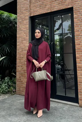 Batwing Dress - Maroon - Dress Bahan Rajut Premium - DS0580470