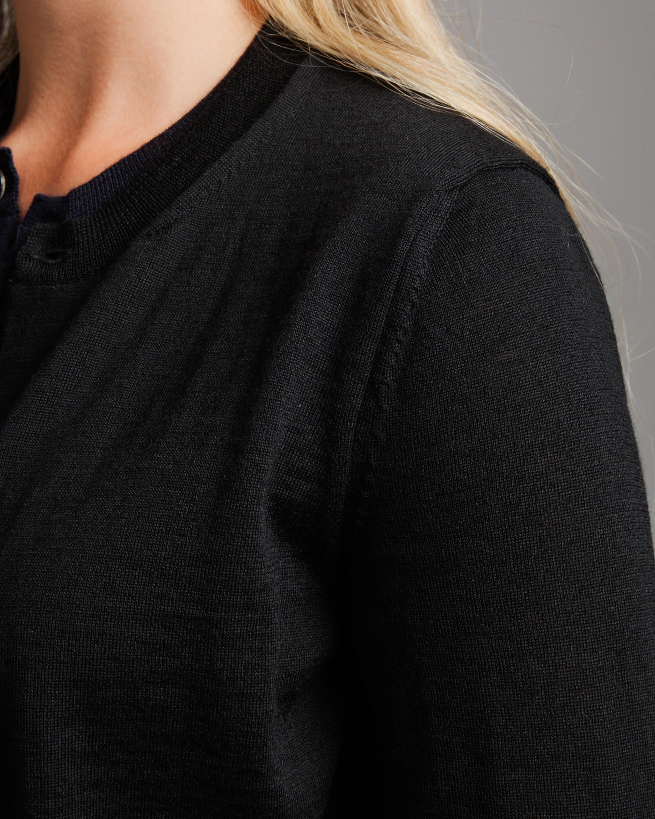 Black and Navy Wool Cardigan