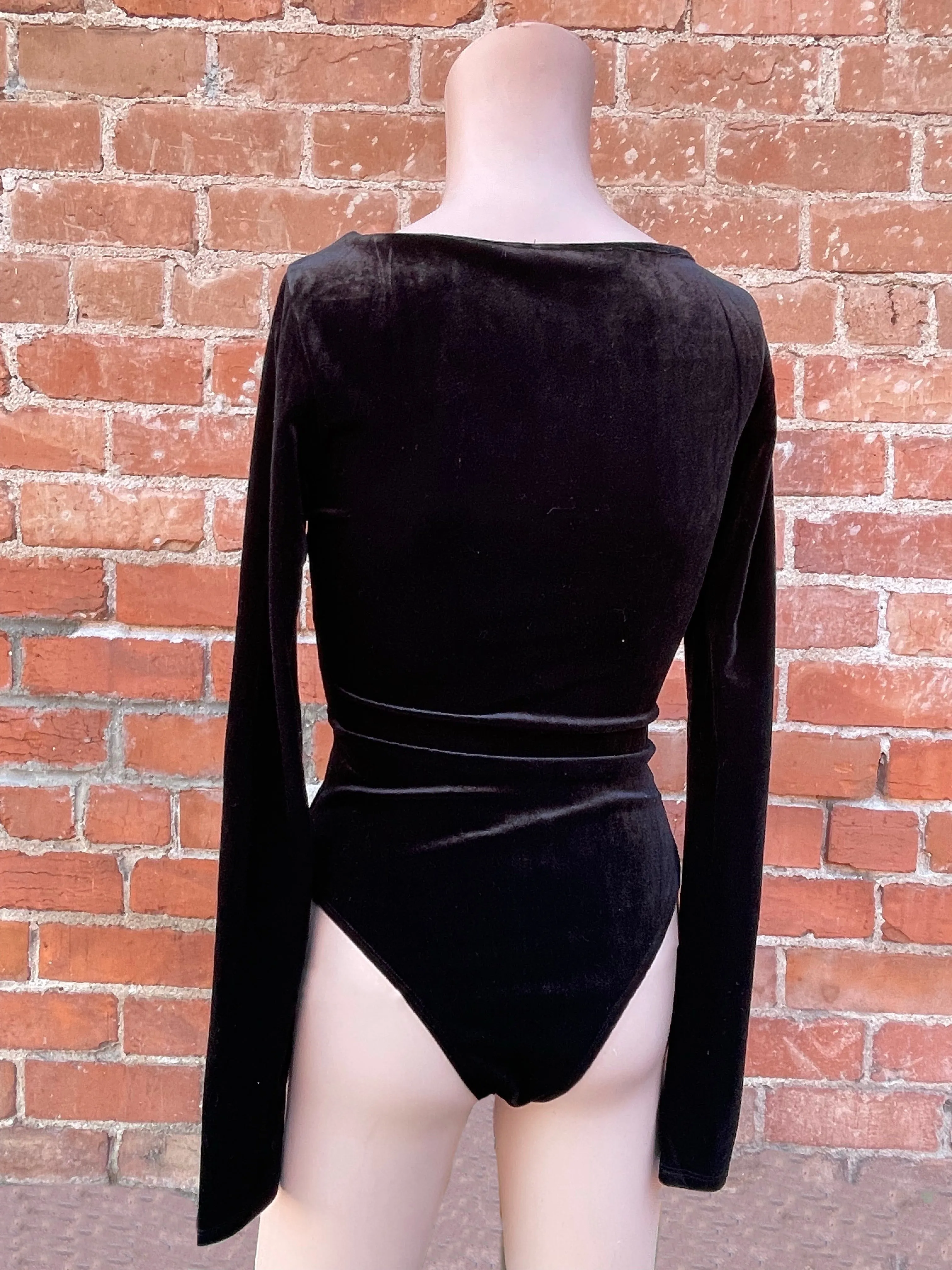Black Velvet Long Sleeve Bodysuit