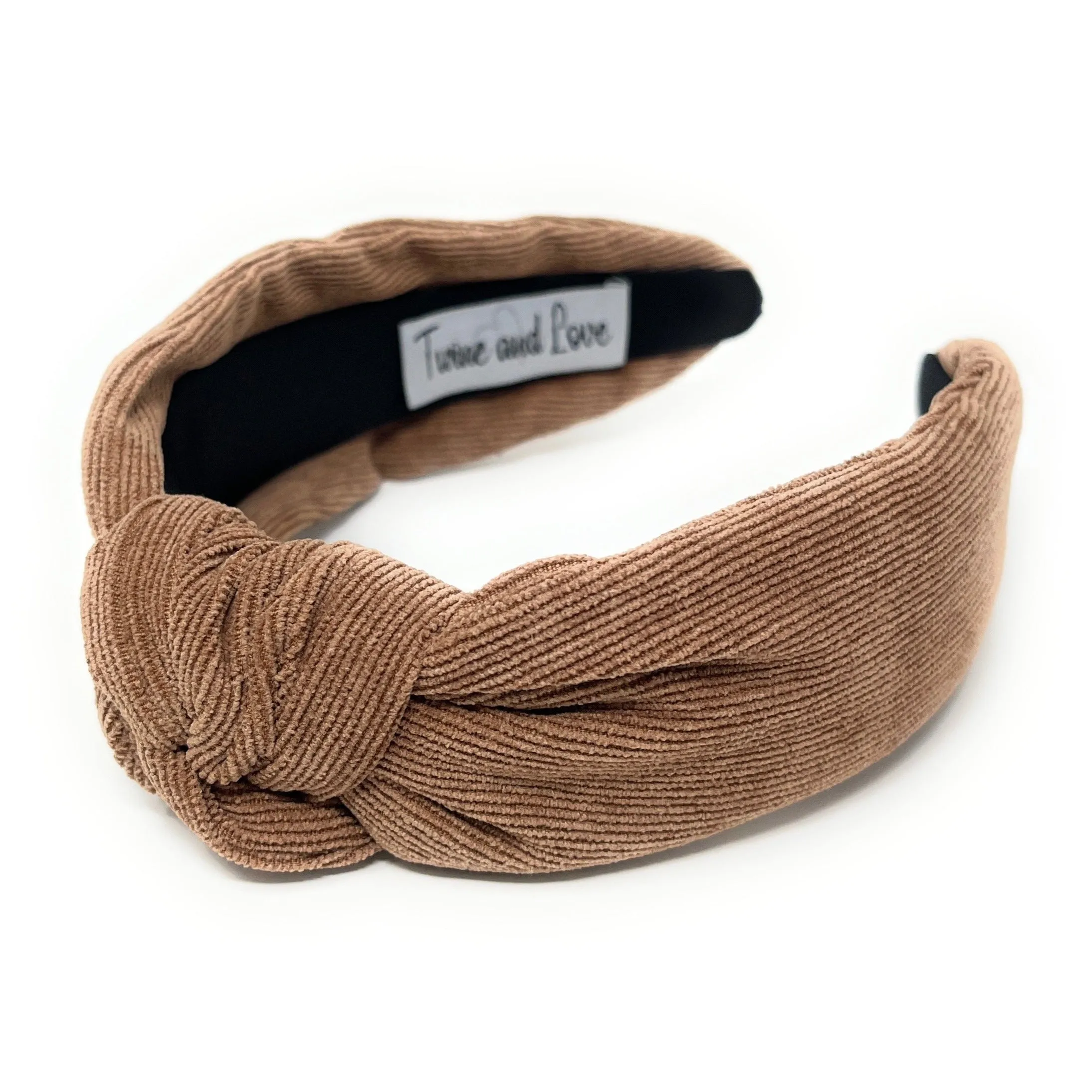 Brown Corduroy Knotted Headband