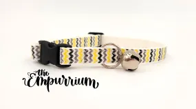 Cat Collar - Black and Yellow Chevron