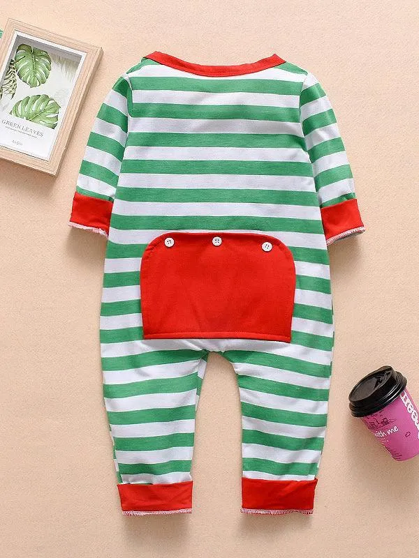 Christmas Baby Striped Overall