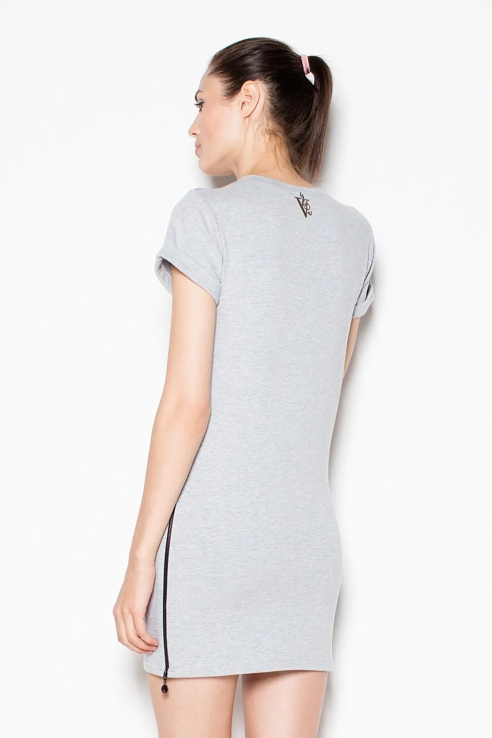 Contemporary Zipper-Embellished Knit Dress
