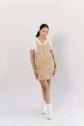 Corduroy Skirtall Mini Dress- Lt. Beige