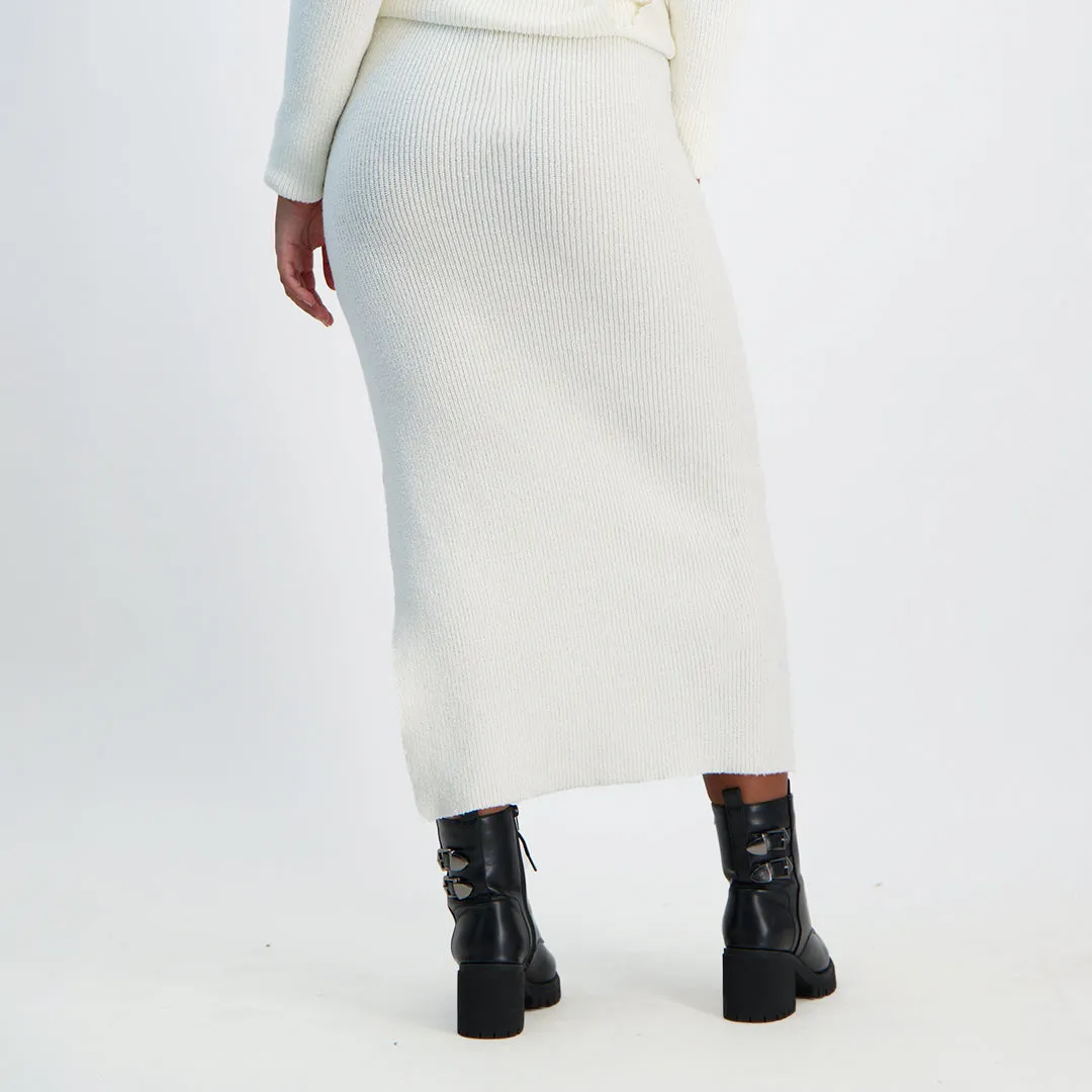 Cream Knit Skirt