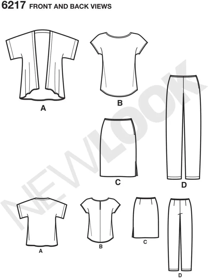 Creative Patterns New Look 6217 Misses' Separates, a (10-12-14-16-18-20-22)
