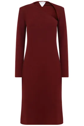 CUTOUT KNIT DRESS | RUST