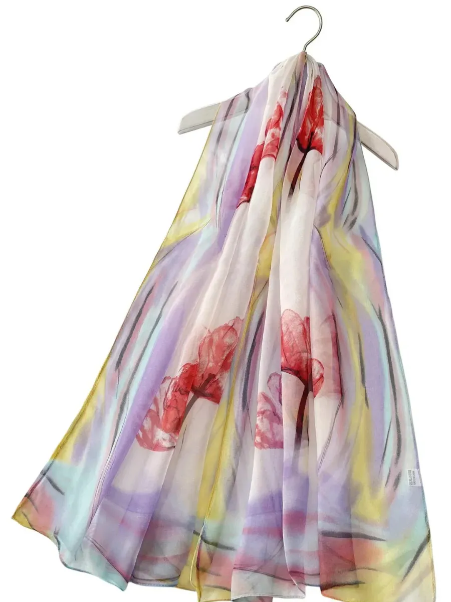 Delicate Flower Print Scarf