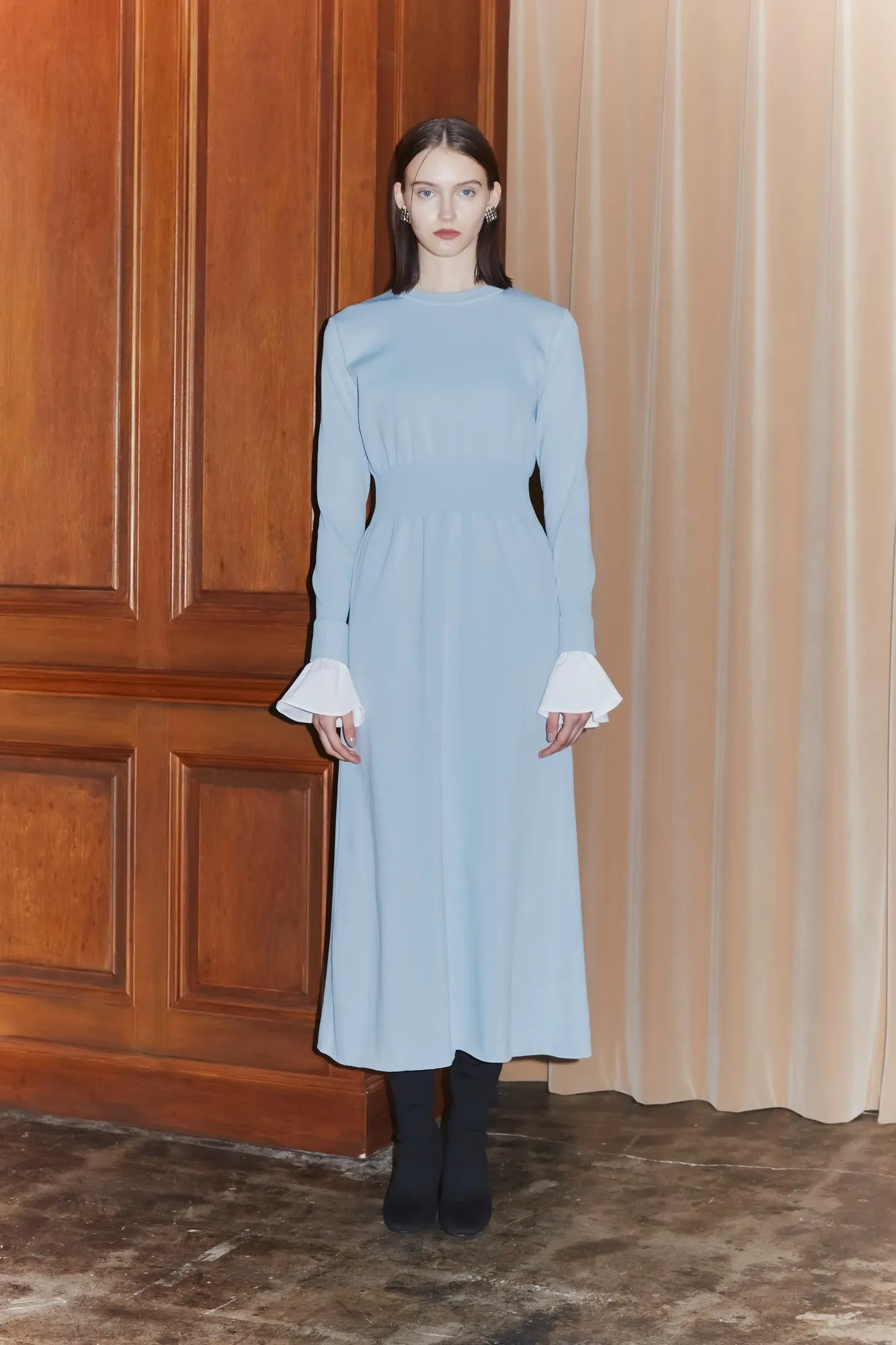 Elastic knit dress (Bordeaux)