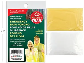 Emergency Hooded Pe Rain Poncho