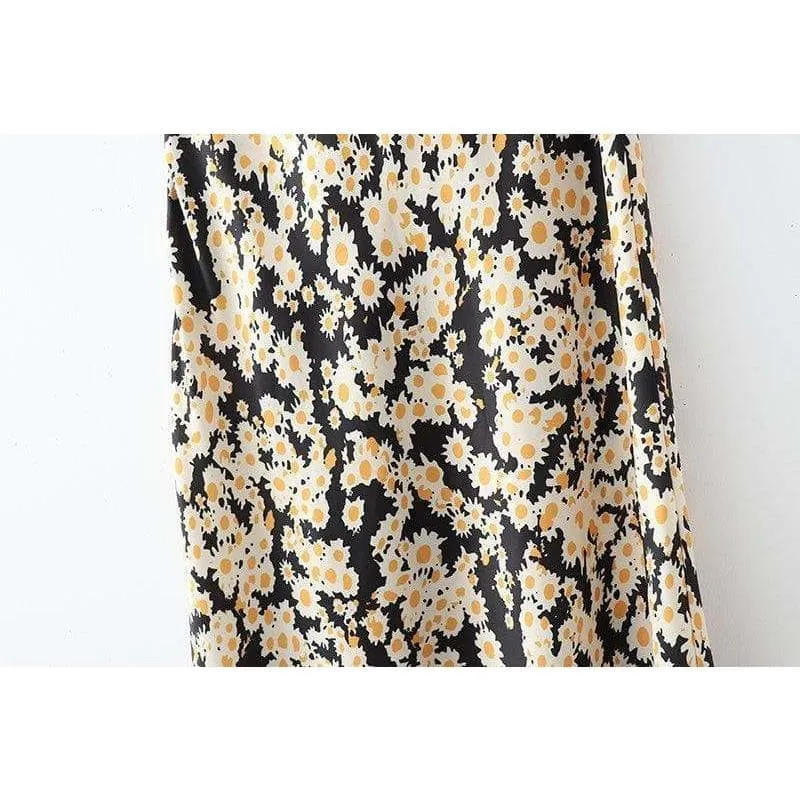 Floral Silk Pencil Skirt