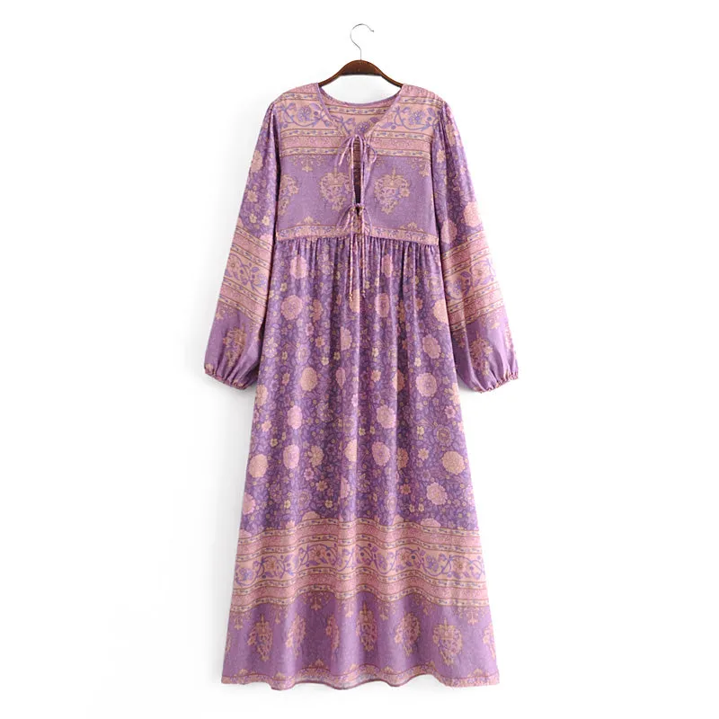 Gown Dress, Boho Maxi Dress, Loose Dress, Purple Anna Wild Rose