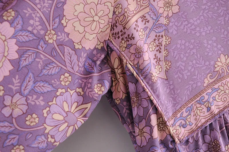 Gown Dress, Boho Maxi Dress, Loose Dress, Purple Anna Wild Rose
