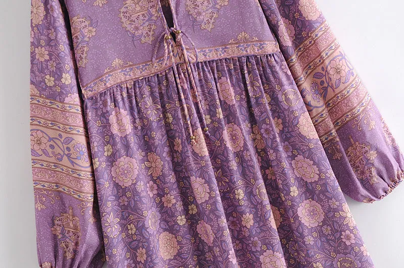 Gown Dress, Boho Maxi Dress, Loose Dress, Purple Anna Wild Rose