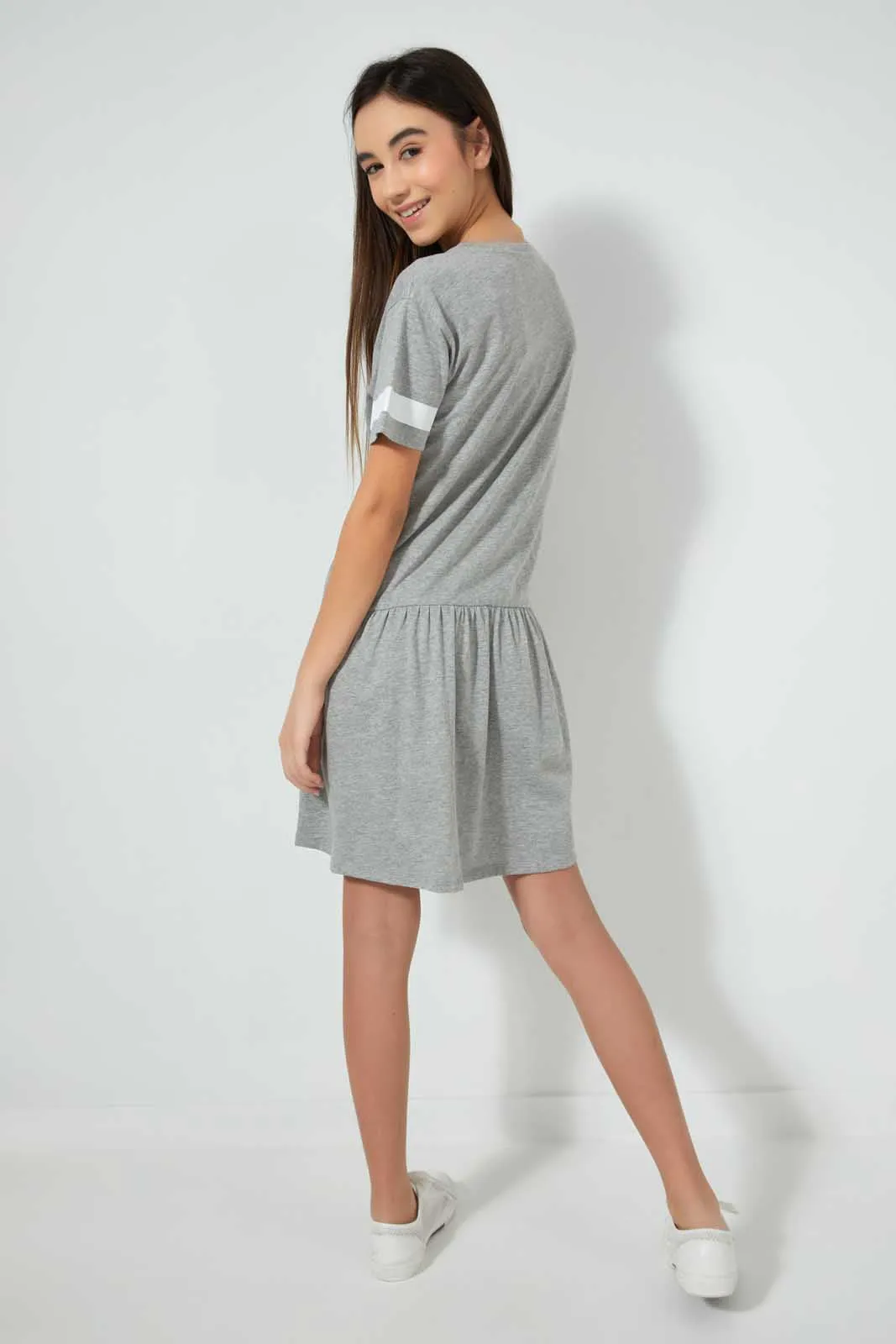 Grey Printed Sporty Dress