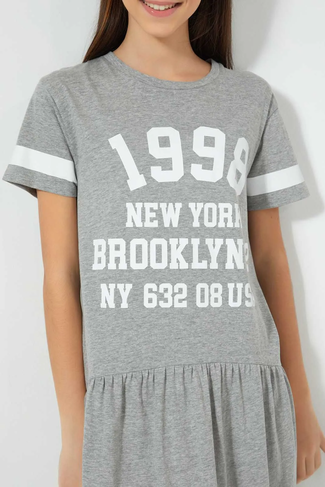 Grey Printed Sporty Dress
