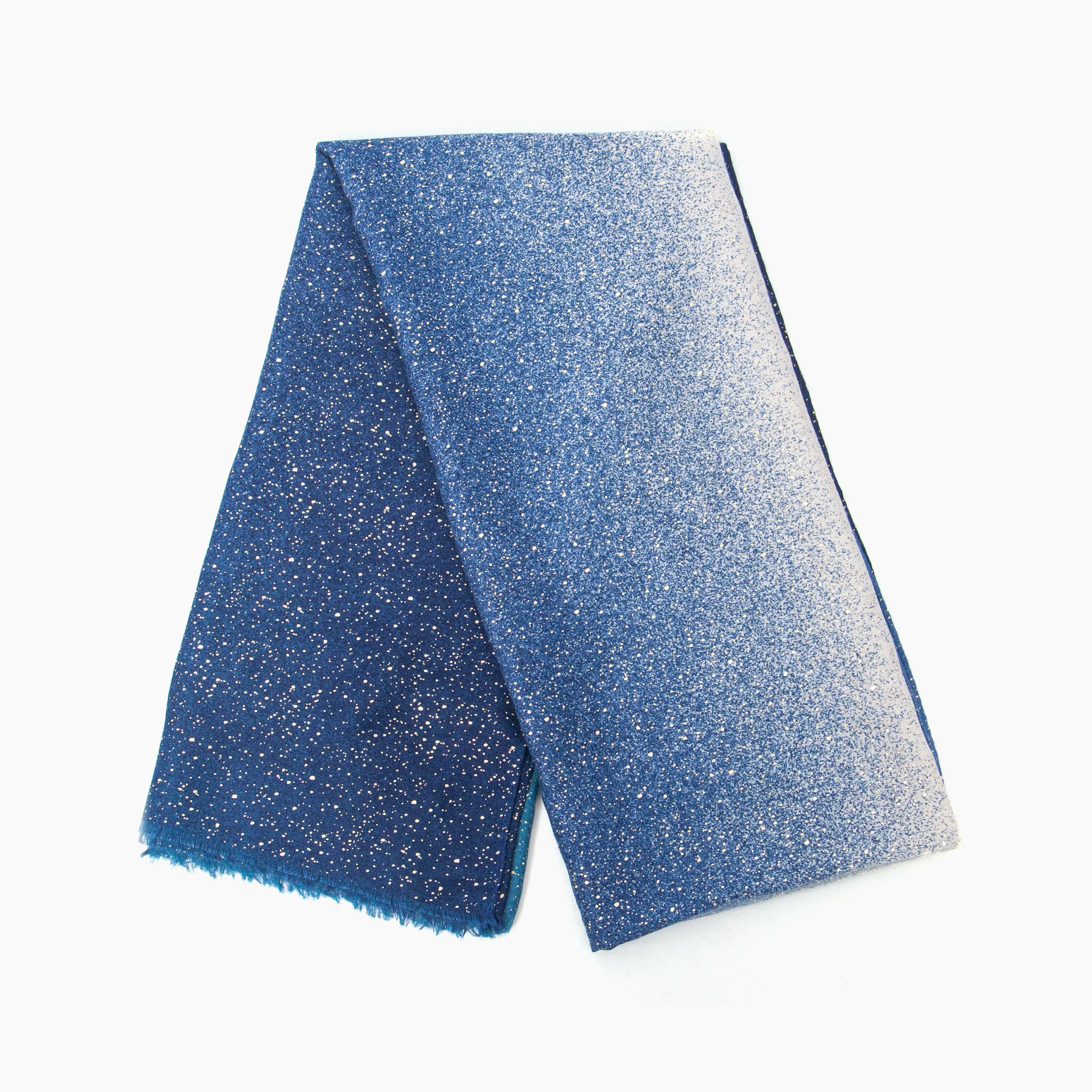 Hattie Lightweight Scarf - Blue, Ombre Foil