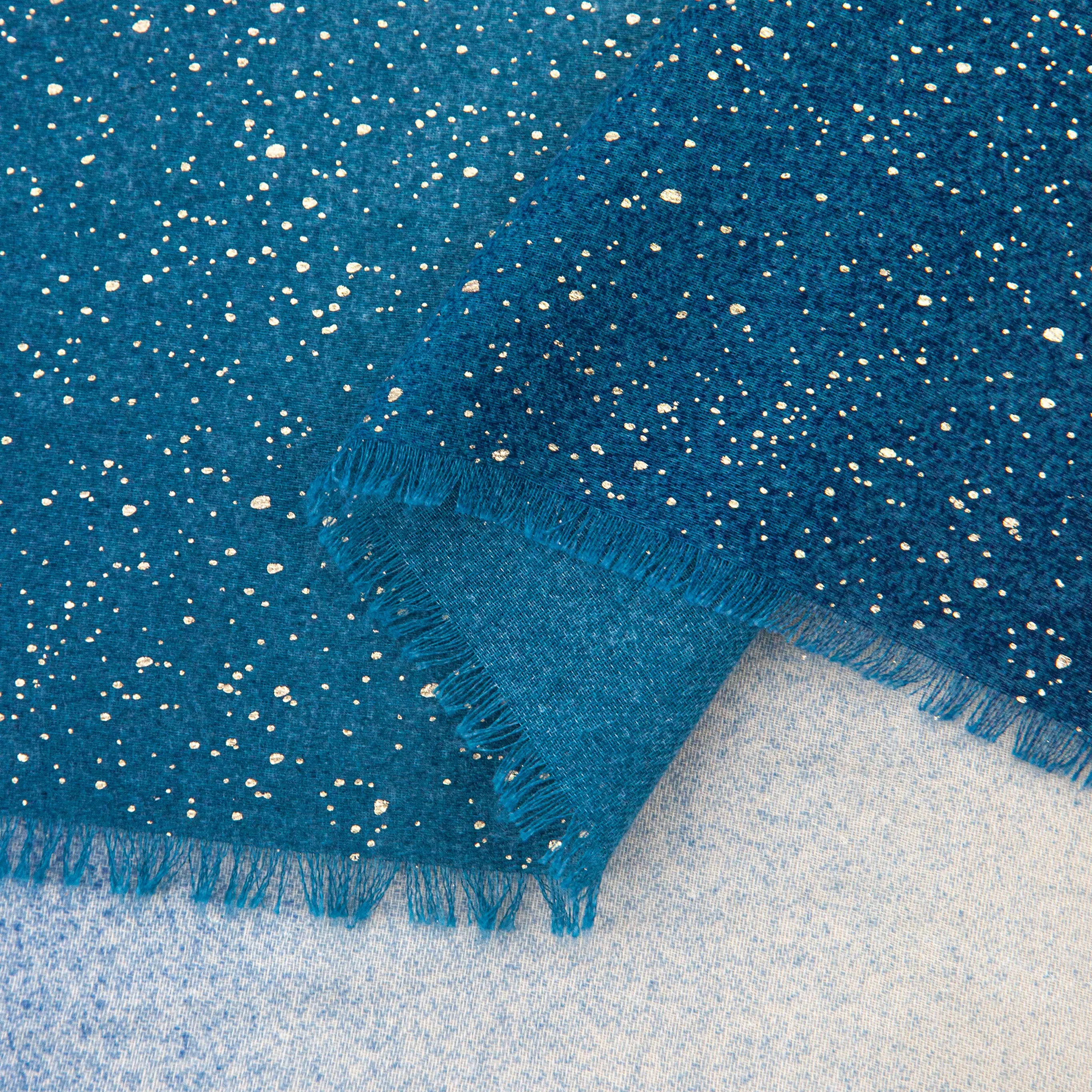 Hattie Lightweight Scarf - Blue, Ombre Foil