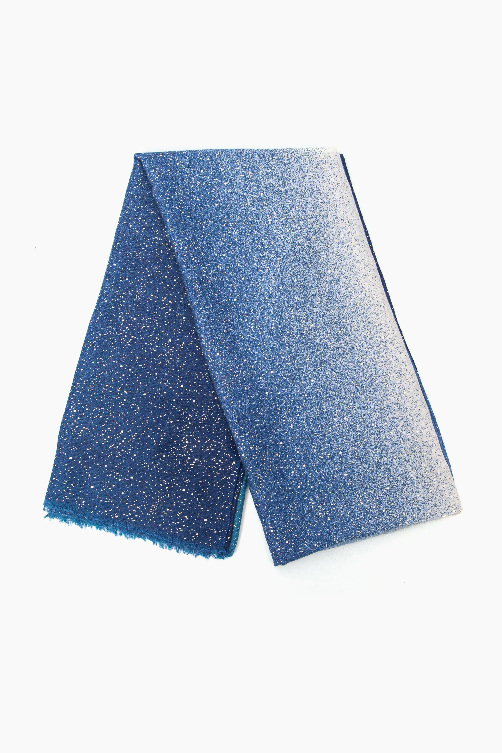 Hattie Lightweight Scarf - Blue, Ombre Foil