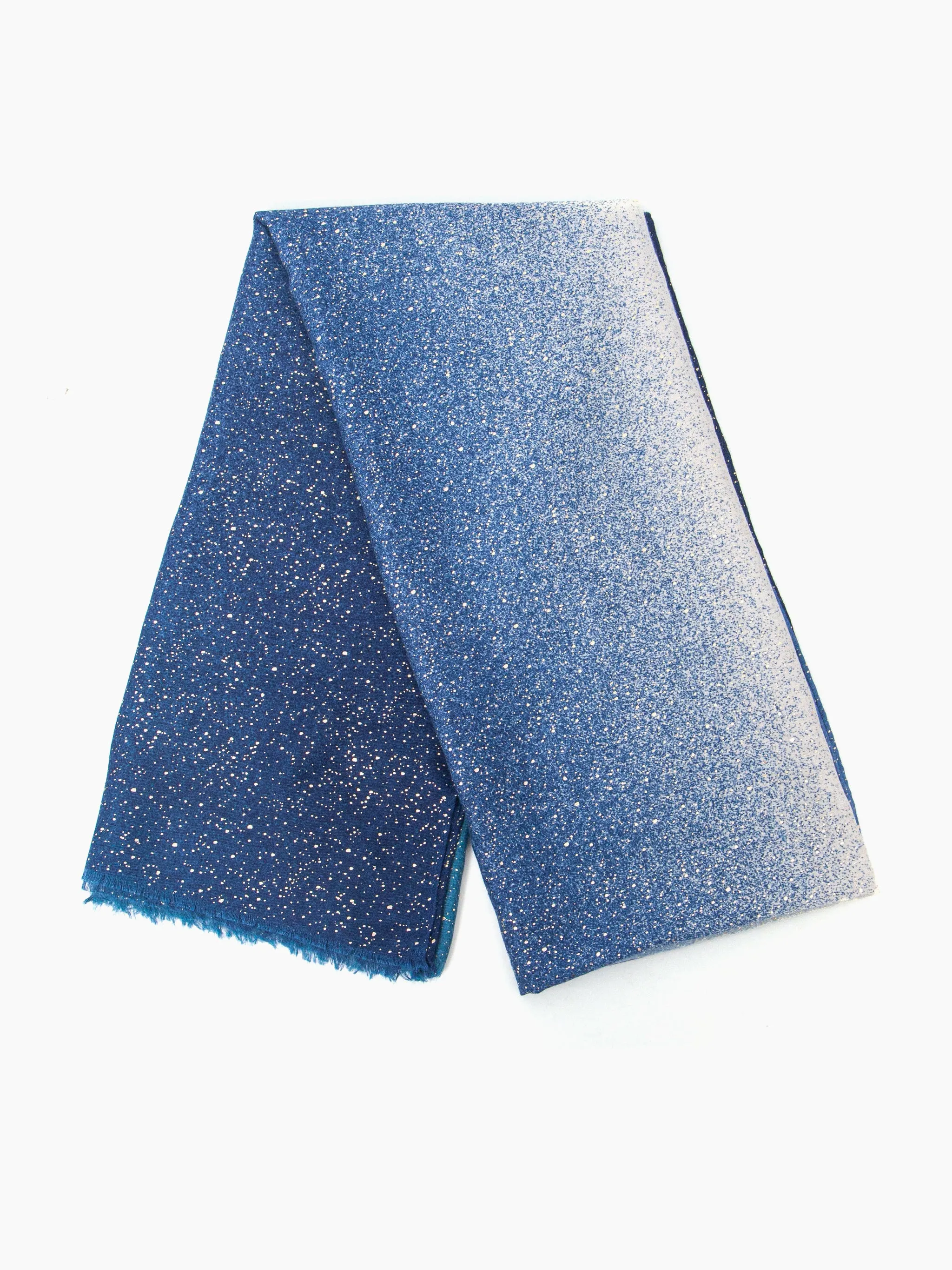 Hattie Lightweight Scarf - Blue, Ombre Foil