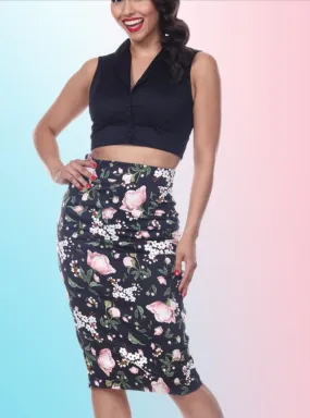High Times Floral Pencil Skirt