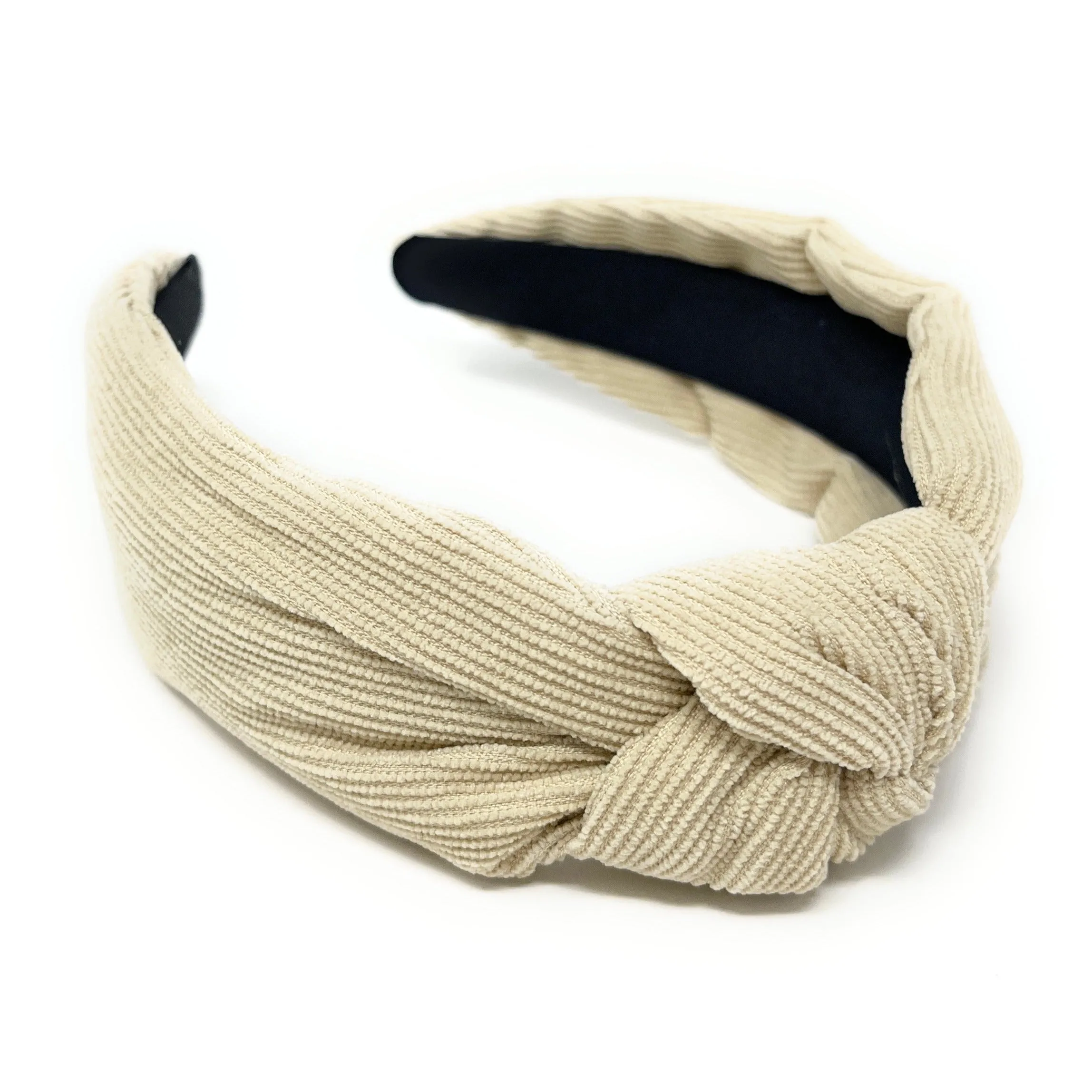 Ivory Corduroy Knotted Headband