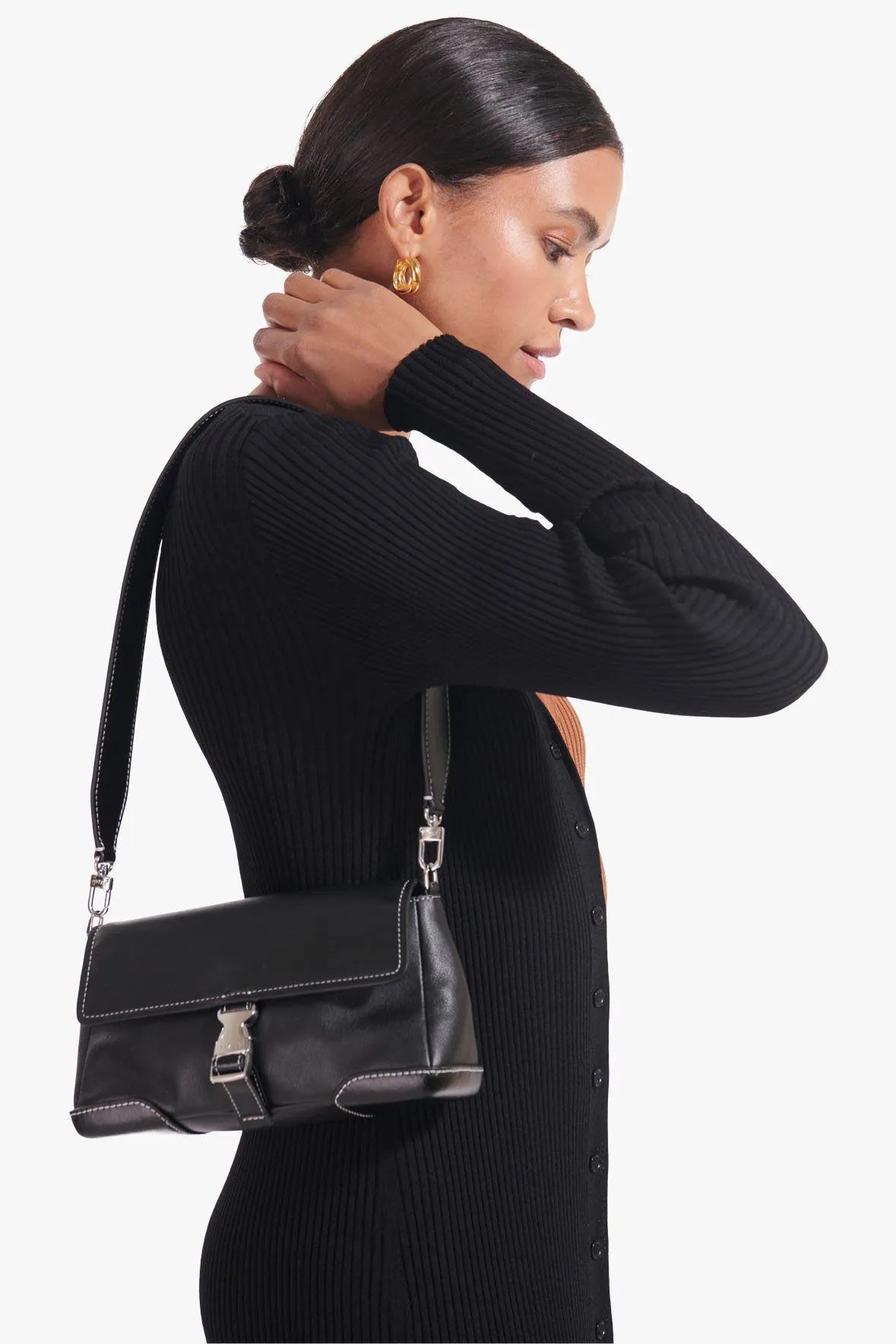 IZZY CONVERTIBLE SHOULDER BAG | BLACK