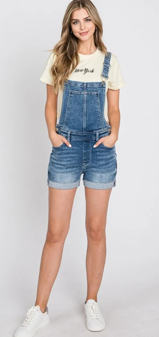 Jenni Raw Hem Overall Shorts