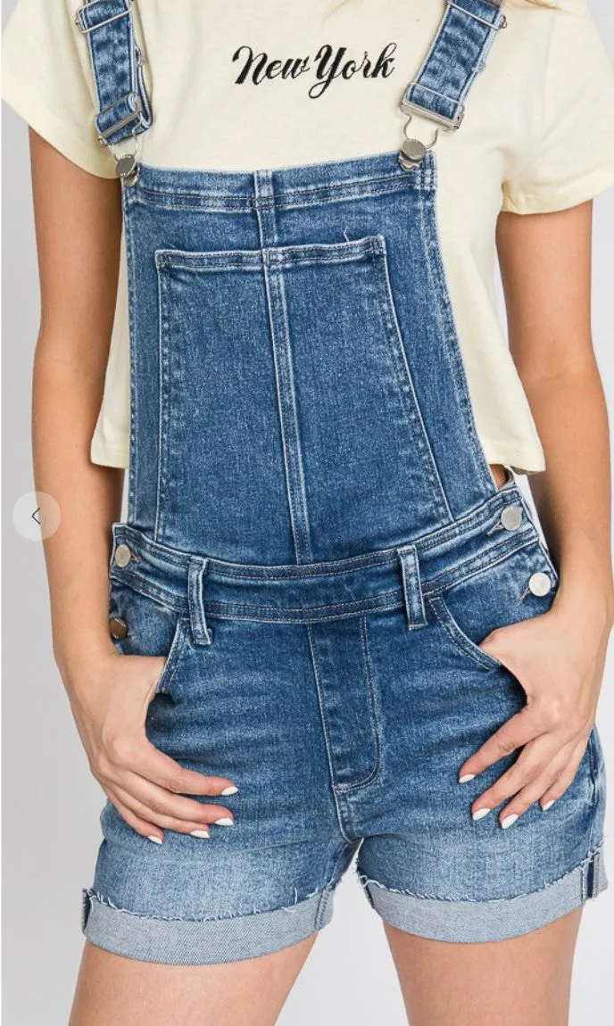 Jenni Raw Hem Overall Shorts