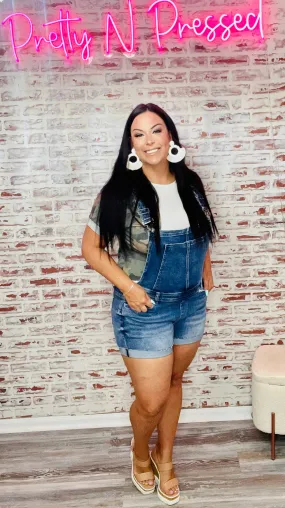 Jenni Raw Hem Overall Shorts